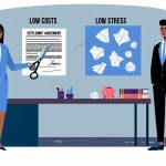 Illustration representing cutting costs and stress: how settlement agreements prevent expensive disputes